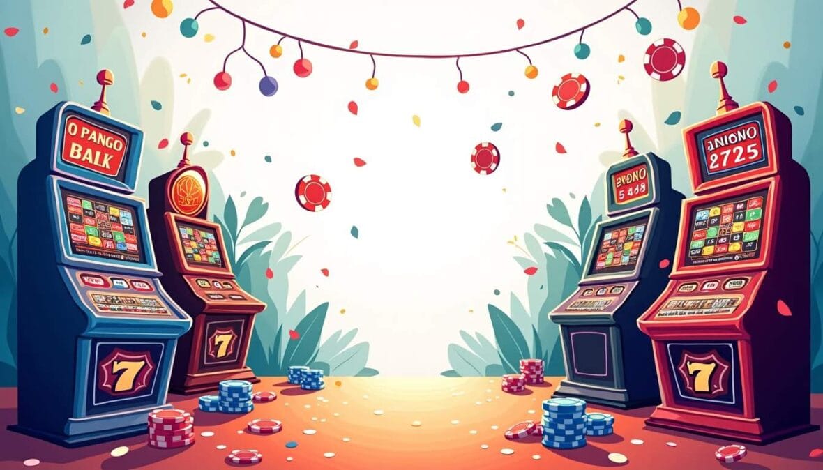 An inviting and vibrant casino scene featuring a variety of gaming elements such as colorful slot machines