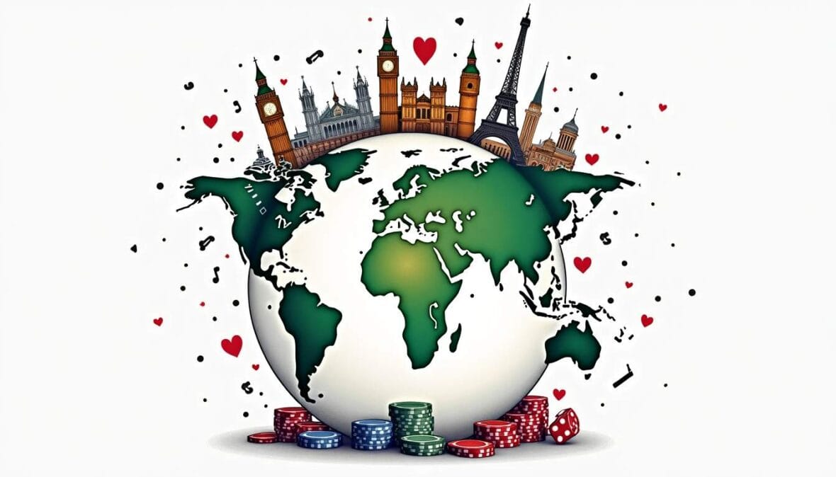 An elaborate globe featuring iconic landmarks from various countries