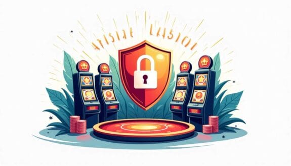 An inviting and secure casino environment featuring a variety of gaming elements like slot machines